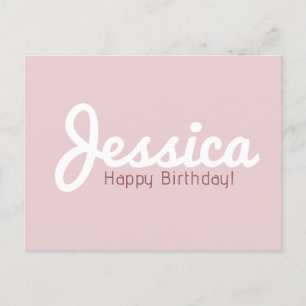 Happy Birthday, Customizable Name   Rose Gold Postcard