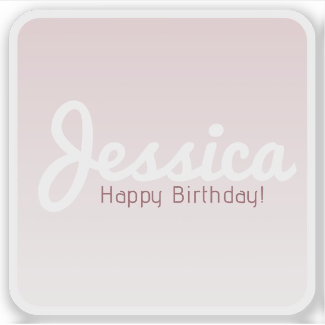 Happy Birthday, Customizable Name | Rose Ombre (Front)
