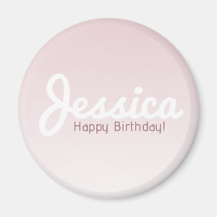 Happy Birthday, Customizable Name   Rose Ombre Magnet