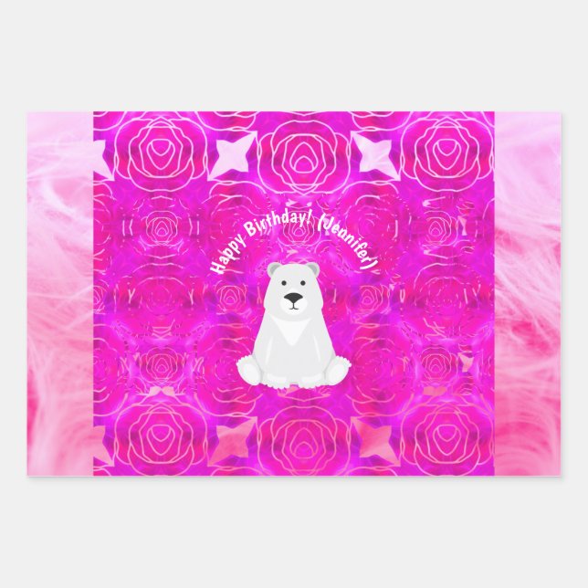 Happy Birthday! Customizable Name Wrapping Paper Sheet (Front)