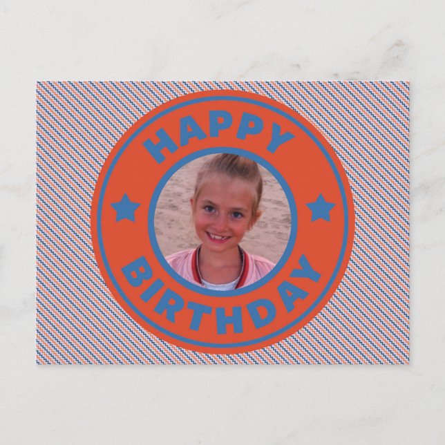 Happy Birthday Customizable Photo Card (Front)