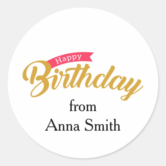 Happy Birthday Customizable Stickers (Front)
