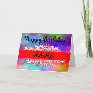 Happy Birthday Customize Name Card