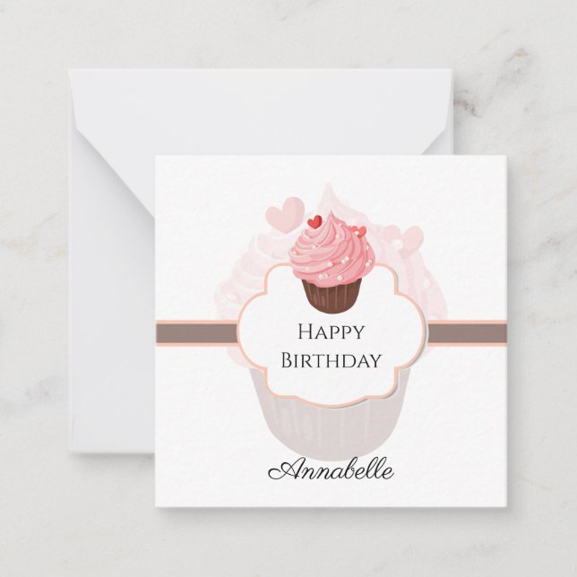Happy Birthday | Customized | Cupcake and Sweets Card (Front)