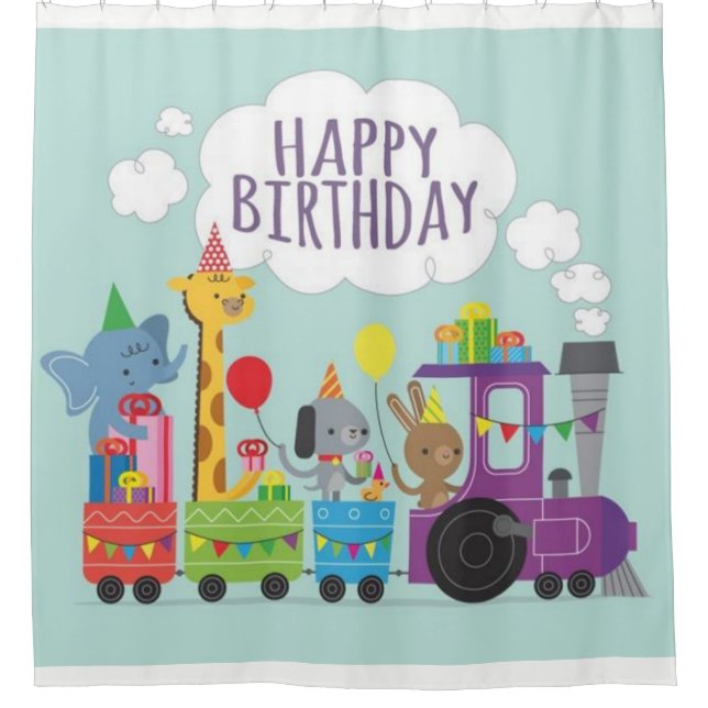 Happy Birthday Cute Animal Train (Front)