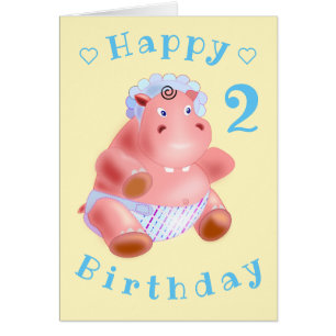 Happy Birthday - Cute Baby Hippo - Personalized
