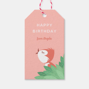 Happy Birthday Cute Bird Chick Girly Gift Tags