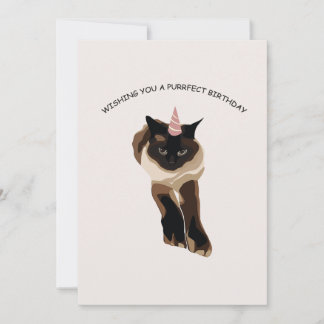 Happy Birthday Cute Cat Thank You Card