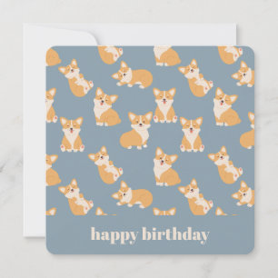 Happy Birthday Cute Corgi Pattern for Dog Lover Invitation