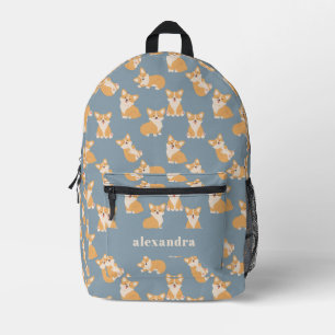 Happy Birthday Cute Corgi Pattern for Dog Lover Printed Backpack
