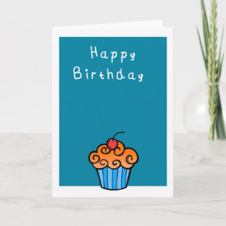 Happy Birthday Cute  cupcake Card