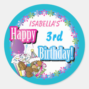 Happy Birthday Cute Cupcake Squirrel   DIY Age Classic Round Sticker