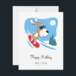 Happy Birthday Cute Dog Puppy Snowboard Sport Card<br><div class="desc">This cute Happy Birthday Card features a cartoon illustration of funny Puppy in goggles riding the snowboard. Bright sun and blue sky above. Great Card for anyone, especially if he or she is a snowboarding fan and dog lover. Personalize the text using Zazzle online tools. If you need help to...</div>
