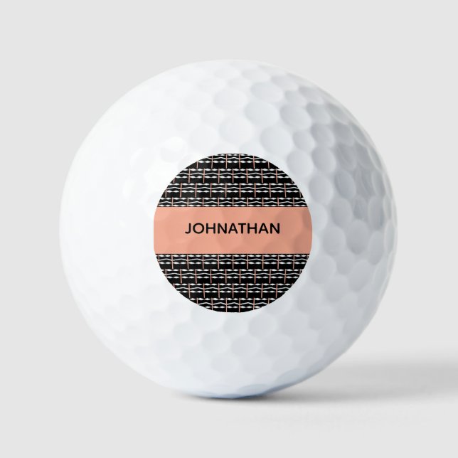 Happy Birthday, Cute Ethnic African Pattern Square Golf Balls (Front)