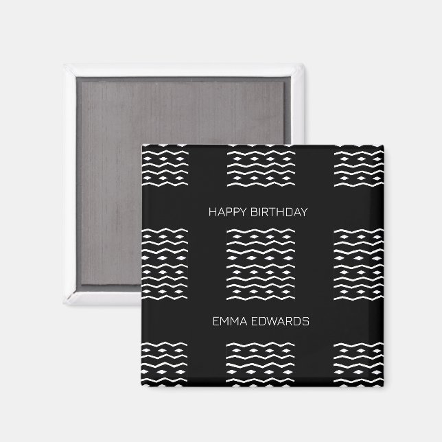 Happy Birthday, Cute Ethnic Pattern Magnet (Front/Back)