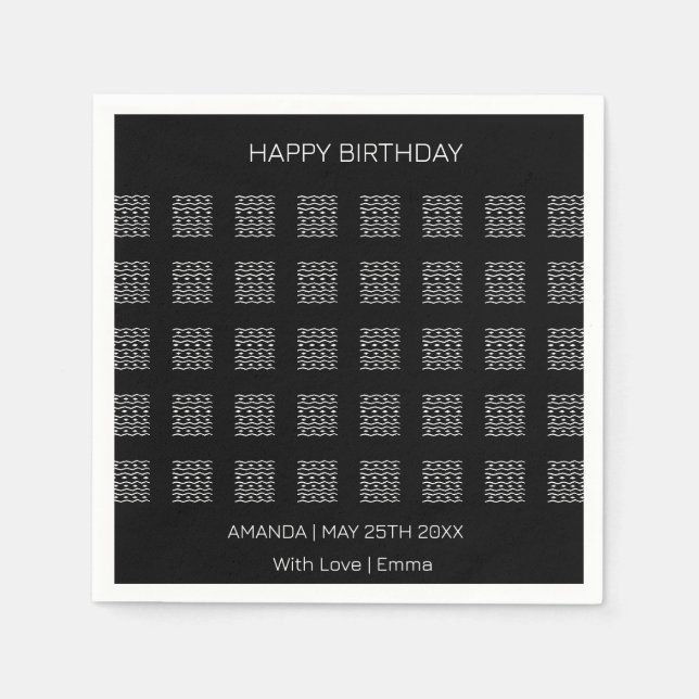 Happy Birthday, Cute Ethnic Pattern Napkin (Front)