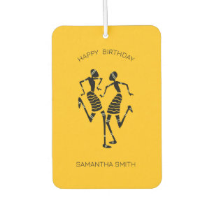 Happy Birthday, Cute Ethnic Silhouette Dancers Air Freshener