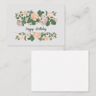 Happy Birthday - Cute Floral Birthday Note Card