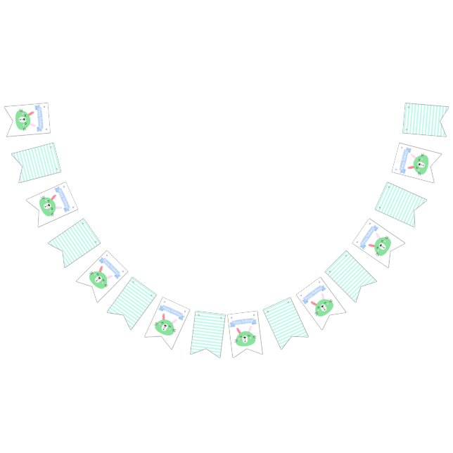 Happy Birthday! | Cute Green Bunny Kids Birthday Bunting Flags (All)