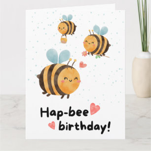 Happy Birthday Cute Kawaii Bees Card