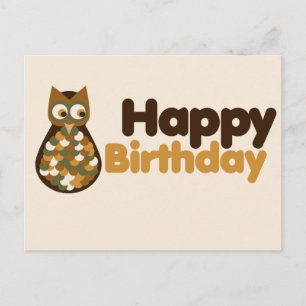 Happy Birthday Cute Owl Design Postcard