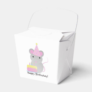 Happy Birthday Cute Parrty Mouse Favor Box