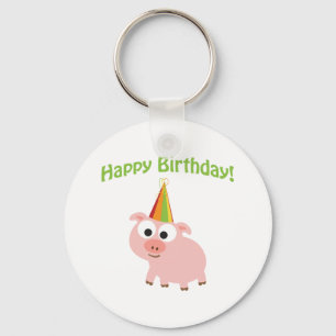 Happy Birthday! Cute Pig Keychain