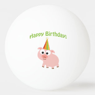 Happy Birthday! Cute Pig Ping Pong Ball