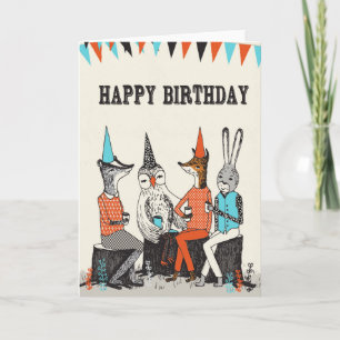 Happy Birthday — Cute Woodland Animals Greetings Card