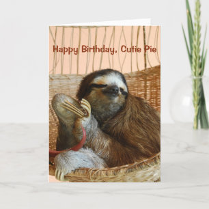Happy Birthday Cutie Pie Sloth Card