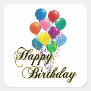 Happy Birthday - D4 Square Sticker