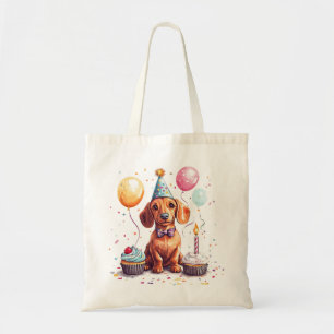 Happy Birthday Dachshund Dog Tote Bag