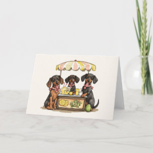 Happy Birthday Dachshund Dogs Lemonade Stand Card