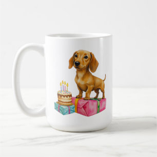 Happy birthday dachshund puppy dog dad mom bestie coffee mug