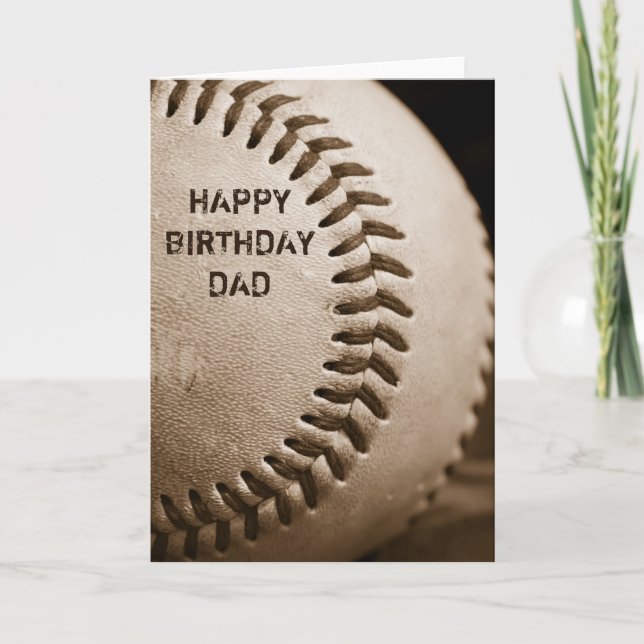 Happy Birthday Dad Baseball Greeting Card (Front)