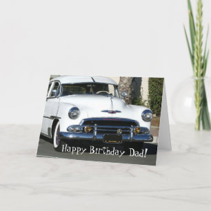 Happy Birthday Dad Classic white car card