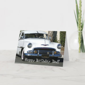 Happy Birthday Dad Classic white car card