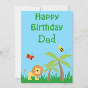 Happy Birthday Dad Colourful Safari Holiday Card