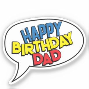 HAPPY BIRTHDAY DAD Comic Book Pop Art Customizable