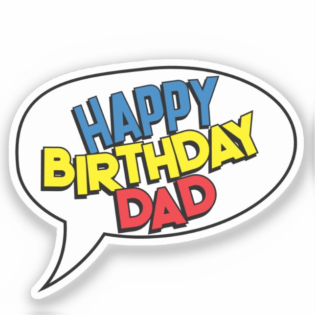 HAPPY BIRTHDAY DAD Comic Book Pop Art Customizable (Front)