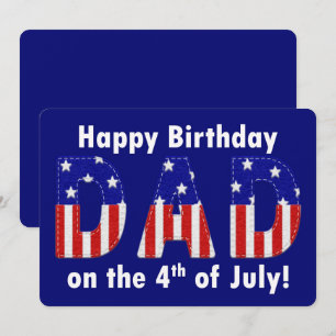 Happy Birthday Dad Felt Look 4th of July