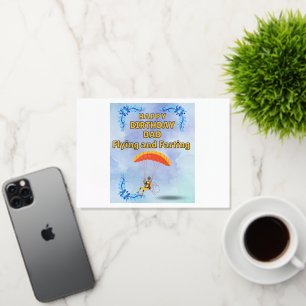 Happy Birthday Dad Flying and Farting Foil Greeting Card