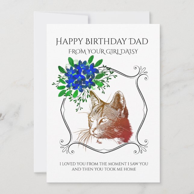 Happy Birthday Dad From The Cat Holiday Card (Front)