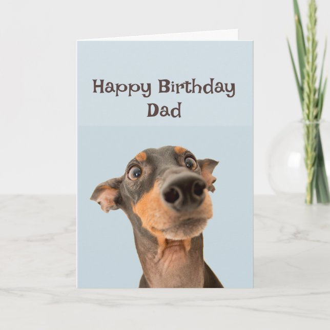 Happy Birthday Dad Fun Dog Grumpy Old Man Card (Front)