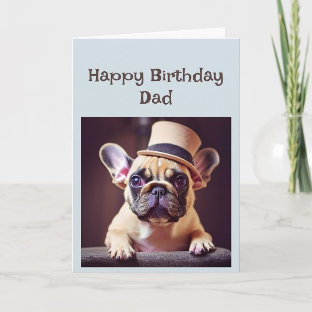 Happy Birthday Dad Funny Dog Party Time! Card (Front)
