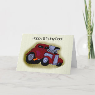 Happy Birthday Dad Hotrod Greeting Card