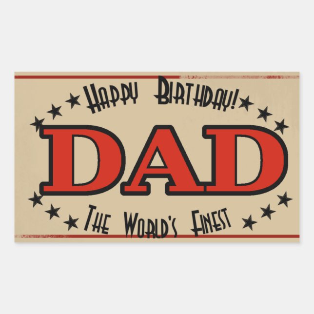 Happy Birthday Dad Label (Front)