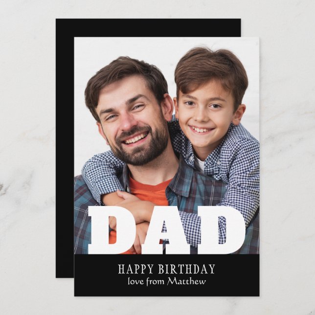 Happy Birthday Dad Modern Personalized Photo (Front/Back)