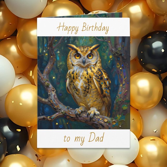 Happy Birthday Dad | Owl Themed  Card (Creator Uploaded)
