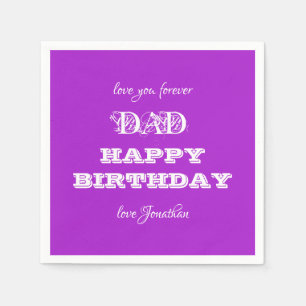  Happy Birthday Dad Personalized Modern Cute Paper Napkin
